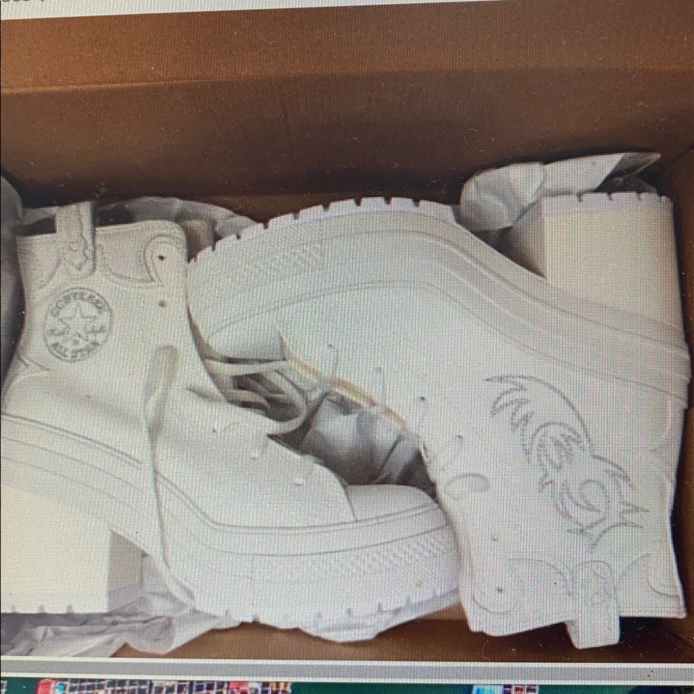 Converse Chuck Taylor 70DeLuxe Hi Western Platform White High-TopSneakers NIB9.5 - Picture 4 of 17